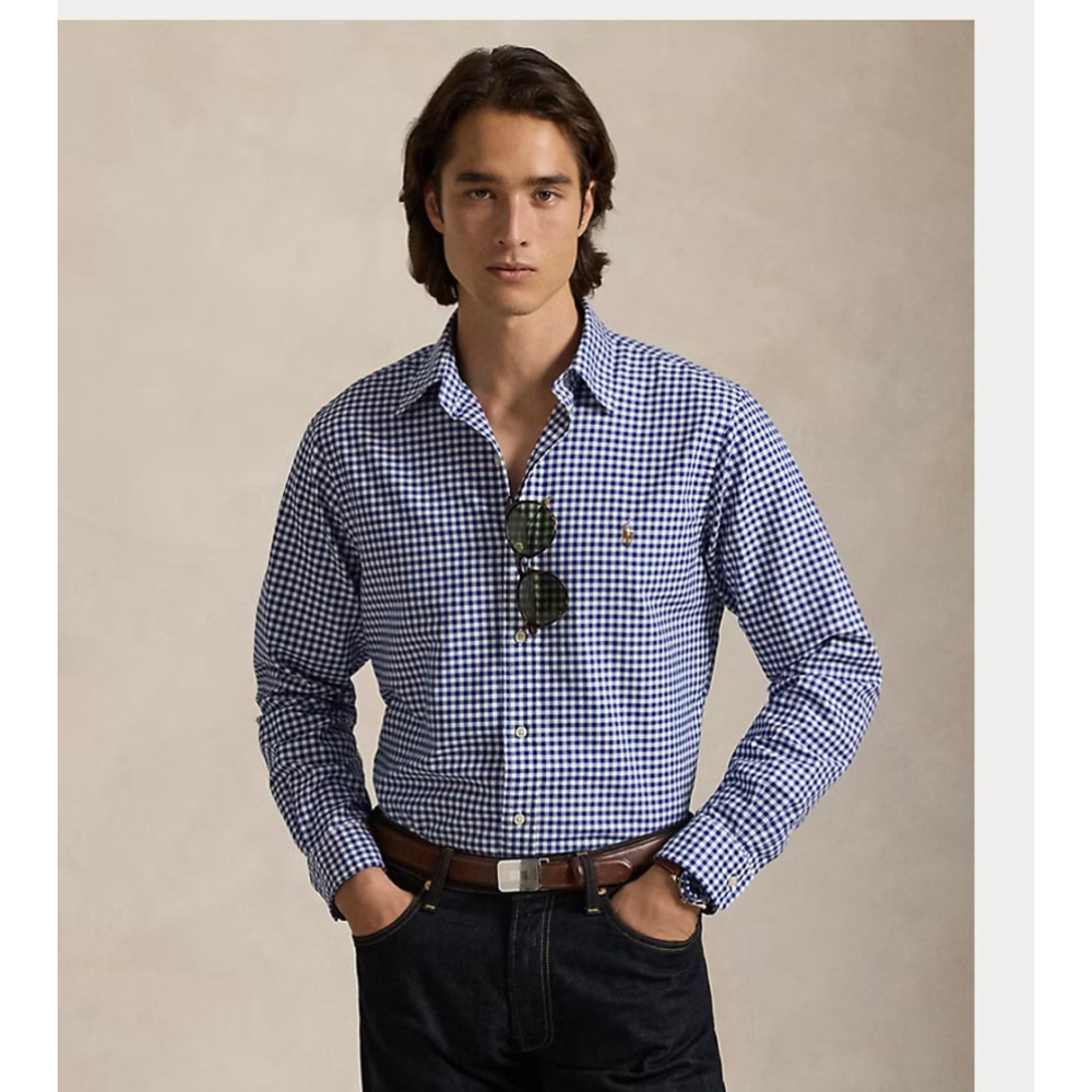 Ralph Lauren Classic Fit Gingham Oxford Shirt, Sz L
